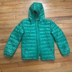 Primary Green Puffer Jacket for Kids | size 10